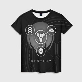 Женская футболка 3D с принтом DESTINY в Петрозаводске, 100% полиэфир ( синтетическое хлопкоподобное полотно) | прямой крой, круглый вырез горловины, длина до линии бедер | beyond light | destiny | destiny 2 | дестини | игры