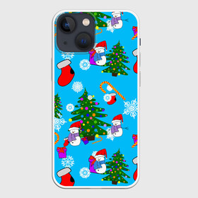 Чехол для iPhone 13 mini с принтом Новый год в Петрозаводске,  |  | happy new year | new ear | pattern | snow | winter | year | год | новогодний паттерн. паттерн | новый | новый год