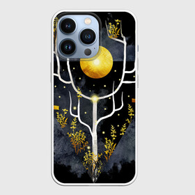 Чехол для iPhone 13 Pro с принтом графит и золото: дерево жизни в Петрозаводске,  |  | абстрактный | весна | ветви | дерево  свет | жизнь | звёзды | золотото | ночь | процветание | растения | расцвет | рост | символ | солнце | стилизация | стиль | треугольник | этно