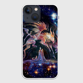 Чехол для iPhone 13 mini с принтом Дивные звери в Петрозаводске,  |  | волшебство | грифон | единорог | звёзды | колыбельная | космос | кот | любовь | мечты | ночь | пара | сказка | сон