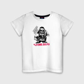 Детская футболка хлопок с принтом Samurai в Петрозаводске, 100% хлопок | круглый вырез горловины, полуприлегающий силуэт, длина до линии бедер | cyberpunk 2077 | johnny silverhand | judy | moxes | panam | samurai | джуди | киберпанк 2077 | панам | шельмы