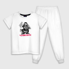 Детская пижама хлопок с принтом Samurai в Петрозаводске, 100% хлопок |  брюки и футболка прямого кроя, без карманов, на брюках мягкая резинка на поясе и по низу штанин
 | cyberpunk 2077 | johnny silverhand | judy | moxes | panam | samurai | джуди | киберпанк 2077 | панам | шельмы