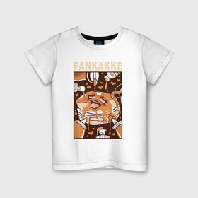 Детская футболка хлопок с принтом Pankakke в Петрозаводске, 100% хлопок | круглый вырез горловины, полуприлегающий силуэт, длина до линии бедер | ahegao | manga | ахегао | комиксы | лицо | манга | паттрен | чернобелый | эмоции