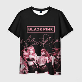 Мужская футболка 3D с принтом BLACKPINK в Петрозаводске, 100% полиэфир | прямой крой, круглый вырез горловины, длина до линии бедер | black pink | blackpink | k pop | блэкпинк | дженни | джису | к поп | лиса | розэ