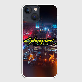 Чехол для iPhone 13 mini с принтом Найт сити в Петрозаводске,  |  | 2077 | city | cyber | cyberpunk | futuristical | logo | night | punk | игра | кибер | лого | найт | сити | футуристичный