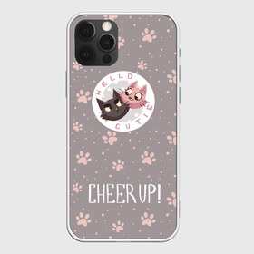 Чехол для iPhone 12 Pro Max с принтом Hello Cutie! - Cheer Up! в Петрозаводске, Силикон |  | Тематика изображения на принте: cat | cute | love | кот | котик | кошка | любовь | милота | милый | романтика