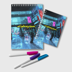 Блокнот с принтом БагоПанк 2077 в Петрозаводске, 100% бумага | 48 листов, плотность листов — 60 г/м2, плотность картонной обложки — 250 г/м2. Листы скреплены удобной пружинной спиралью. Цвет линий — светло-серый
 | Тематика изображения на принте: 2077 | city | cyber | cyberpunk | futuristical | logo | night | punk | будущее | город | игра | кибер | лого | найт | сити | футуристичный