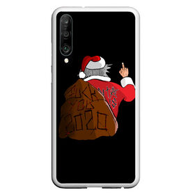 Чехол для Honor P30 с принтом Santa claus в Петрозаводске, Силикон | Область печати: задняя сторона чехла, без боковых панелей | 2020 | 2021 | claus | happy new year | new ear | santa | santa claus | snow | winter | year | год | новый | новый год