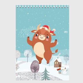 Скетчбук с принтом Танцующий бык в Петрозаводске, 100% бумага
 | 48 листов, плотность листов — 100 г/м2, плотность картонной обложки — 250 г/м2. Листы скреплены сверху удобной пружинной спиралью | 2021 | 7 января | bull | newyear | santa | бык | быки | бычок | год быка | дед мороз | корова | новогодние каникулы | новогодние праздники | новый 2021 | новый год | новый год 2021 | рождество | сани | санта | санта клаус