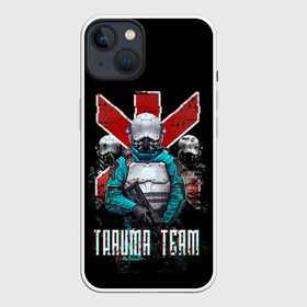 Чехол для iPhone 13 с принтом CYBERPUNK TRAUMA TEAM в Петрозаводске,  |  | ambulance | cd prodject | cyberpunk 2077 | future | game | japan | kianu | logo | medicine | pc | rpg | samurai | trauma | trauma team | банды | будущее | игры | киану ривз | киберпанк | киберпанк 2077 | киборги | компьютер | медики скорая 