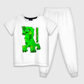 Детская пижама хлопок с принтом Minecraft в Петрозаводске, 100% хлопок |  брюки и футболка прямого кроя, без карманов, на брюках мягкая резинка на поясе и по низу штанин
 | Тематика изображения на принте: minecraft | алекс | белый | блоки | ведьма | взрывчатка | визера | волк | гаст | добывать | дракон | зеленый куб | зомби | игра | крафт | крипер | кубики | лошадка | майн | майнкрафт | манкрафт | овечка | оцелот