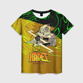 Женская футболка 3D с принтом Hades (Зевс) в Петрозаводске, 100% полиэфир ( синтетическое хлопкоподобное полотно) | прямой крой, круглый вырез горловины, длина до линии бедер | hades | аид | загрей | зевс | игра | олимп