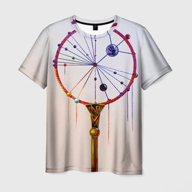 Мужская футболка 3D с принтом Ловец снов в Петрозаводске, 100% полиэфир | прямой крой, круглый вырез горловины, длина до линии бедер | dream catcher | круг | ловец снов | магия | нити | посох | сон