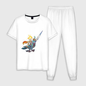 Мужская пижама хлопок с принтом TRDGARPG, Worthy Heart hunter, концепт арт, Всадник, персонаж в Петрозаводске, 100% хлопок | брюки и футболка прямого кроя, без карманов, на брюках мягкая резинка на поясе и по низу штанин
 | 