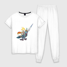 Женская пижама хлопок с принтом TRDGARPG, Worthy Heart hunter, концепт арт, Всадник, персонаж в Петрозаводске, 100% хлопок | брюки и футболка прямого кроя, без карманов, на брюках мягкая резинка на поясе и по низу штанин | 