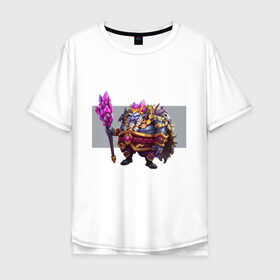 Мужская футболка хлопок Oversize с принтом TRDGARPG, король гномов, посох, камни в Петрозаводске, 100% хлопок | свободный крой, круглый ворот, “спинка” длиннее передней части | Тематика изображения на принте: 