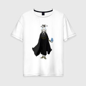 Женская футболка хлопок Oversize с принтом Демон в Петрозаводске, 100% хлопок | свободный крой, круглый ворот, спущенный рукав, длина до линии бедер
 | fantasy | monster | демон | магия | монстр | скелет | фэнтези