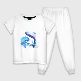 Детская пижама хлопок с принтом Акварельный кит в Петрозаводске, 100% хлопок |  брюки и футболка прямого кроя, без карманов, на брюках мягкая резинка на поясе и по низу штанин
 | акварель | вода | волны | кит | море | морское | рисунок | рыбы | стихия