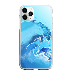 Чехол для iPhone 11 Pro матовый с принтом Волна с фоном в Петрозаводске, Силикон |  | акварель | брызги | вода | волны | море | океан