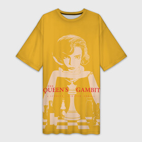 Платье-футболка 3D с принтом Ход королевы в Петрозаводске,  |  | the queens gambit | графика | девушка | королева | шахматы