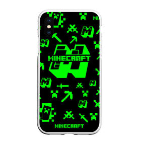 Чехол для iPhone XS Max матовый с принтом Minecraft в Петрозаводске, Силикон | Область печати: задняя сторона чехла, без боковых панелей | minecraft | алекс | белый | блоки | ведьма | взрывчатка | визера | волк | гаст | добывать | дракон | зеленый куб | зомби | игра | крафт | крипер | кубики | лошадка | майн | майнкрафт | манкрафт | овечка | оцелот