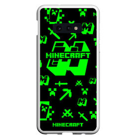 Чехол для Samsung S10E с принтом Minecraft в Петрозаводске, Силикон | Область печати: задняя сторона чехла, без боковых панелей | minecraft | алекс | белый | блоки | ведьма | взрывчатка | визера | волк | гаст | добывать | дракон | зеленый куб | зомби | игра | крафт | крипер | кубики | лошадка | майн | майнкрафт | манкрафт | овечка | оцелот