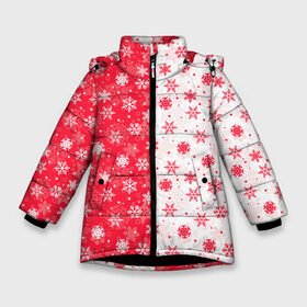 Зимняя куртка для девочек 3D с принтом Новогоднее Настроение в Петрозаводске, ткань верха — 100% полиэстер; подклад — 100% полиэстер, утеплитель — 100% полиэстер. | длина ниже бедра, удлиненная спинка, воротник стойка и отстегивающийся капюшон. Есть боковые карманы с листочкой на кнопках, утяжки по низу изделия и внутренний карман на молнии. 

Предусмотрены светоотражающий принт на спинке, радужный светоотражающий элемент на пуллере молнии и на резинке для утяжки. | merry christmas | дед мороз | ёлка | зима | мороз | новый год | подарок | праздник | рождество | с новым годом | санта клаус | снег | снеговик | снегурочка | снежинки | снежные узоры | узоры