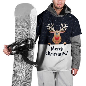 Накидка на куртку 3D с принтом Merry Christmas в Петрозаводске, 100% полиэстер |  | christmas | merry christmas | santa claus | дед мороз | ёлка | новогодние олени | новый год | оленёнок бэмби | оленёнок рудольф | орнамент | с новым годом | санта клаус | свитер с оленями | снегурочка | снежинки | узоры