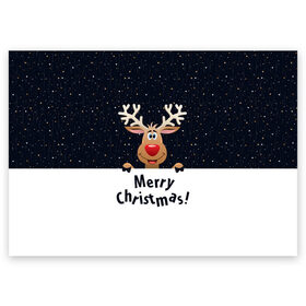 Поздравительная открытка с принтом Merry Christmas в Петрозаводске, 100% бумага | плотность бумаги 280 г/м2, матовая, на обратной стороне линовка и место для марки
 | Тематика изображения на принте: christmas | merry christmas | santa claus | дед мороз | ёлка | новогодние олени | новый год | оленёнок бэмби | оленёнок рудольф | орнамент | с новым годом | санта клаус | свитер с оленями | снегурочка | снежинки | узоры