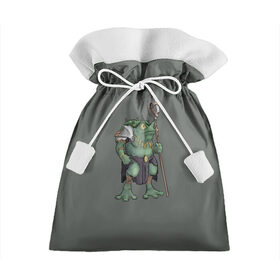 Подарочный 3D мешок с принтом Жабалюд войн в Петрозаводске, 100% полиэстер | Размер: 29*39 см | frog | green | staff | warrior | воин | жаба | зеленый | ил | посох