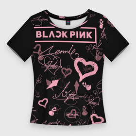 Женская футболка 3D Slim с принтом BLACKPINK в Петрозаводске,  |  | blackpink | blink | bts | exo | icecream | jennie | jisoo | korea | kpop | lisa | love | rose | блекпинк | девушки | корея | кпоп | музыка