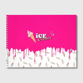 Альбом для рисования с принтом Ice Cream BlackPink в Петрозаводске, 100% бумага
 | матовая бумага, плотность 200 мг. | Тематика изображения на принте: blackpink | blink | bts | exo | icecream | jennie | jisoo | korea | kpop | lisa | love | rose | блекпинк | девушки | корея | кпоп | музыка