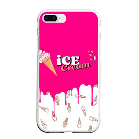 Чехол для iPhone 7Plus/8 Plus матовый с принтом Ice Cream BlackPink в Петрозаводске, Силикон | Область печати: задняя сторона чехла, без боковых панелей | blackpink | blink | bts | exo | icecream | jennie | jisoo | korea | kpop | lisa | love | rose | блекпинк | девушки | корея | кпоп | музыка