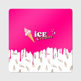 Магнит виниловый Квадрат с принтом Ice Cream BlackPink в Петрозаводске, полимерный материал с магнитным слоем | размер 9*9 см, закругленные углы | blackpink | blink | bts | exo | icecream | jennie | jisoo | korea | kpop | lisa | love | rose | блекпинк | девушки | корея | кпоп | музыка