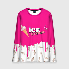 Мужской лонгслив 3D с принтом Ice Cream BlackPink в Петрозаводске, 100% полиэстер | длинные рукава, круглый вырез горловины, полуприлегающий силуэт | blackpink | blink | bts | exo | icecream | jennie | jisoo | korea | kpop | lisa | love | rose | блекпинк | девушки | корея | кпоп | музыка