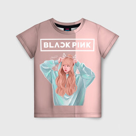 Детская футболка 3D с принтом BlackPink в Петрозаводске, 100% гипоаллергенный полиэфир | прямой крой, круглый вырез горловины, длина до линии бедер, чуть спущенное плечо, ткань немного тянется | Тематика изображения на принте: blackpink | blink | bts | exo | icecream | jennie | jisoo | korea | kpop | lisa | love | rose | блекпинк | девушки | корея | кпоп | музыка