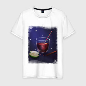Мужская футболка хлопок с принтом Holiday Cocktail в Петрозаводске, 100% хлопок | прямой крой, круглый вырез горловины, длина до линии бедер, слегка спущенное плечо. | коктейль | напиток | праздничный