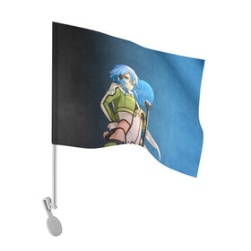 Флаг для автомобиля с принтом Sinon в Петрозаводске, 100% полиэстер | Размер: 30*21 см | alice | alicization | asuna | kirito | sao | sword art online | underworld | алиса | алисизация | асуна | кирито | мастера меча онлайн | чёрный мечник | юджио