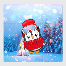 Магнитный плакат 3Х3 с принтом Милый пингвин в свитере в Петрозаводске, Полимерный материал с магнитным слоем | 9 деталей размером 9*9 см | 2021 | 7 января | bull | newyear | santa | бык | быки | бычок | год быка | дед мороз | корова | новогодние каникулы | новогодние праздники | новый 2021 | новый год | новый год 2021 | рождество | сани | санта | санта клаус