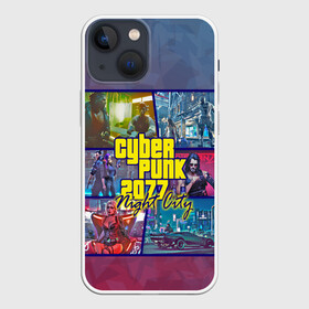 Чехол для iPhone 13 mini с принтом Cyberpunk 2077 Night City в Петрозаводске,  |  | city | cyberpunk | night | андроид | антропоморф | ви | джонни | киану | киберпанк | киборг | найт | ривз | робот | сильверхенд | сити | цири