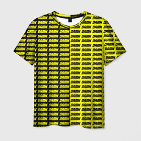 Мужская футболка 3D с принтом DAMN в Петрозаводске, 100% полиэфир | прямой крой, круглый вырез горловины, длина до линии бедер | black | damn | damn jacket | damn lettering | damn mug | damn print | damn t shirt | for cool | yellow | yellow and black | для крутых | желтый | желтый и черный | кофта damn | кружка damn | надпись damn | принт damn | футболка damn | черный