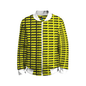 Детский бомбер 3D с принтом DAMN в Петрозаводске, 100% полиэстер | застегивается на молнию, по бокам два кармана без застежек, мягкие манжеты, по низу бомбера и на воротнике — эластичная резинка | black | damn | damn jacket | damn lettering | damn mug | damn print | damn t shirt | for cool | yellow | yellow and black | для крутых | желтый | желтый и черный | кофта damn | кружка damn | надпись damn | принт damn | футболка damn | черный