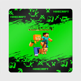 Магнит виниловый Квадрат с принтом Minecraft в Петрозаводске, полимерный материал с магнитным слоем | размер 9*9 см, закругленные углы | Тематика изображения на принте: minecraft | алекс | белый | блоки | взрывчатка | визера | гаст | добывать | дракон | зеленая | зеленый куб | зомби | игра | кирка | крафт | крипер | кубики | лошадка | майн | майнкрафт | манкрафт | меч | оцелот