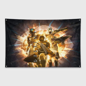 Флаг-баннер с принтом Destiny 2 Beyond Light в Петрозаводске, 100% полиэстер | размер 67 х 109 см, плотность ткани — 95 г/м2; по краям флага есть четыре люверса для крепления | beyond | destiny 2 | light | игра | шутера