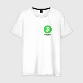 Мужская футболка хлопок с принтом BITCOIN CASH в Петрозаводске, 100% хлопок | прямой крой, круглый вырез горловины, длина до линии бедер, слегка спущенное плечо. | bitcoin | btc | биткоин | валюта | деньги | криптовалюта