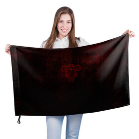Флаг 3D с принтом Черный клевер в Петрозаводске, 100% полиэстер | плотность ткани — 95 г/м2, размер — 67 х 109 см. Принт наносится с одной стороны | asta | black clover | bulls | акума | аста | быки | демон | пятилистник | черный клевер