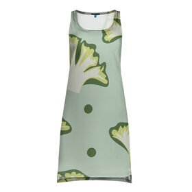 Платье-майка 3D с принтом Брокколи - зеленый узор в Петрозаводске, 100% полиэстер | полуприлегающий силуэт, широкие бретели, круглый вырез горловины, удлиненный подол сзади. | брокколи | здоровое питание | зеленый | зож | паттерн | растения | узор | фитнес