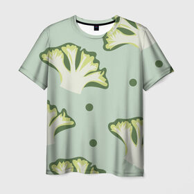 Мужская футболка 3D с принтом Брокколи - зеленый узор в Петрозаводске, 100% полиэфир | прямой крой, круглый вырез горловины, длина до линии бедер | брокколи | здоровое питание | зеленый | зож | паттерн | растения | узор | фитнес