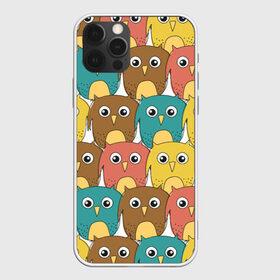 Чехол для iPhone 12 Pro Max с принтом Разноцветные совы в Петрозаводске, Силикон |  | детский | лесной | мультяшный | паттерн | разноцветный | сова | совушки | совы | узор