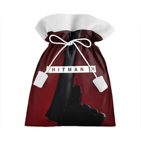 Подарочный 3D мешок с принтом Hitman III в Петрозаводске, 100% полиэстер | Размер: 29*39 см | Тематика изображения на принте: hitman | hitman 3 | hitman iii | красный | надпись | пистолет | хитман | хитман 3